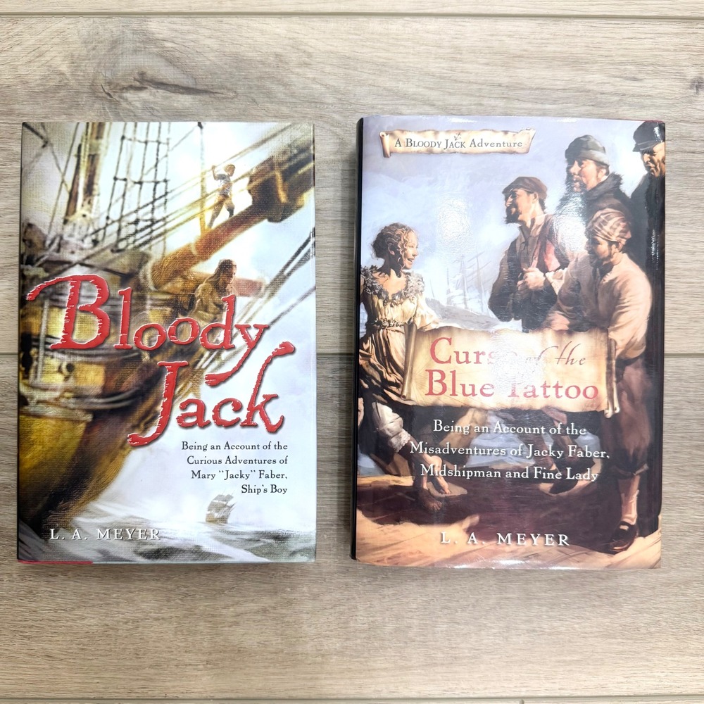 SIGNED True 1st Edition L.A Meyer Bloody Jack Curse of the Blue Tattoo Set Books